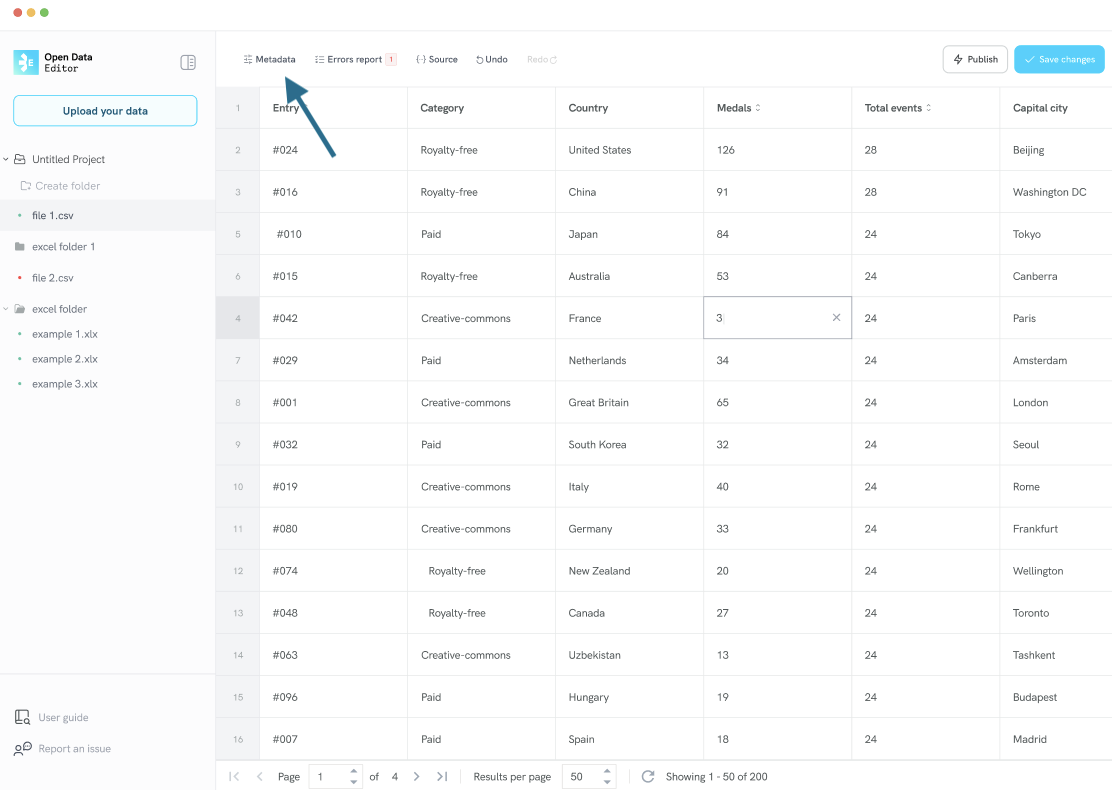 Metadata Button